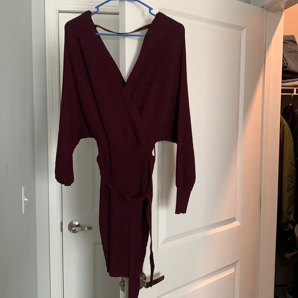 Burgundy Wrap Dress